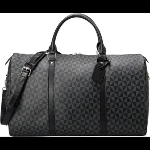 Men's Travel Duffel Bag Leather Large Capacity Weekend Luggage Tote Bag - Picture 2 of 8